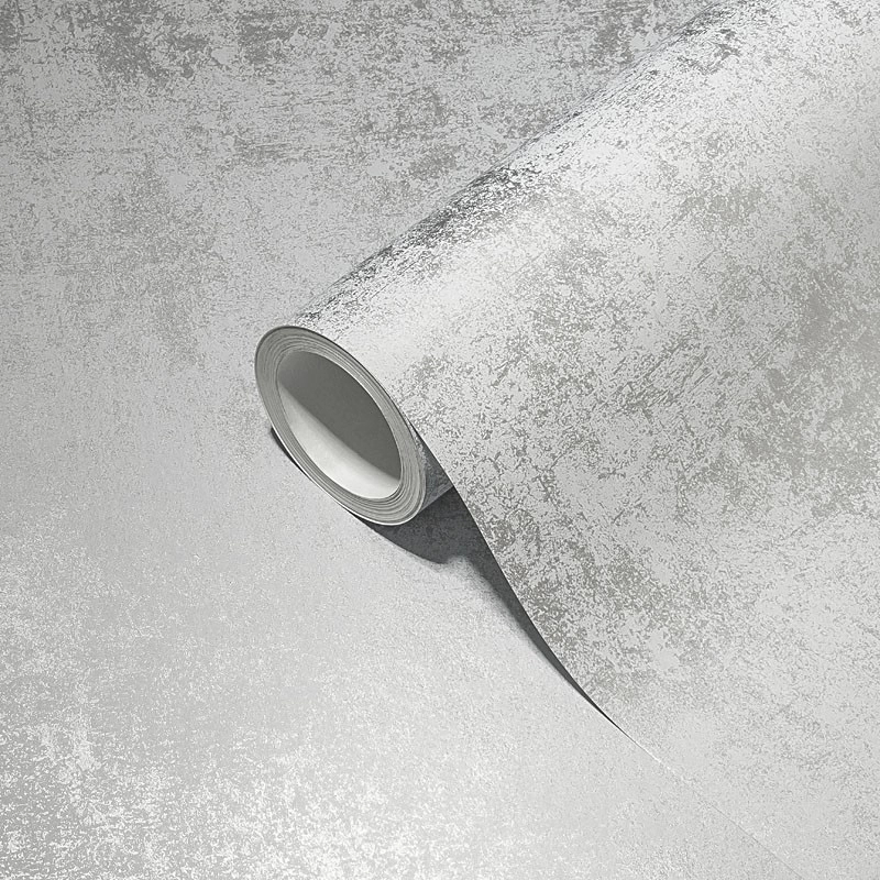 Metál ezüst vlies tapéta koptatott mintával