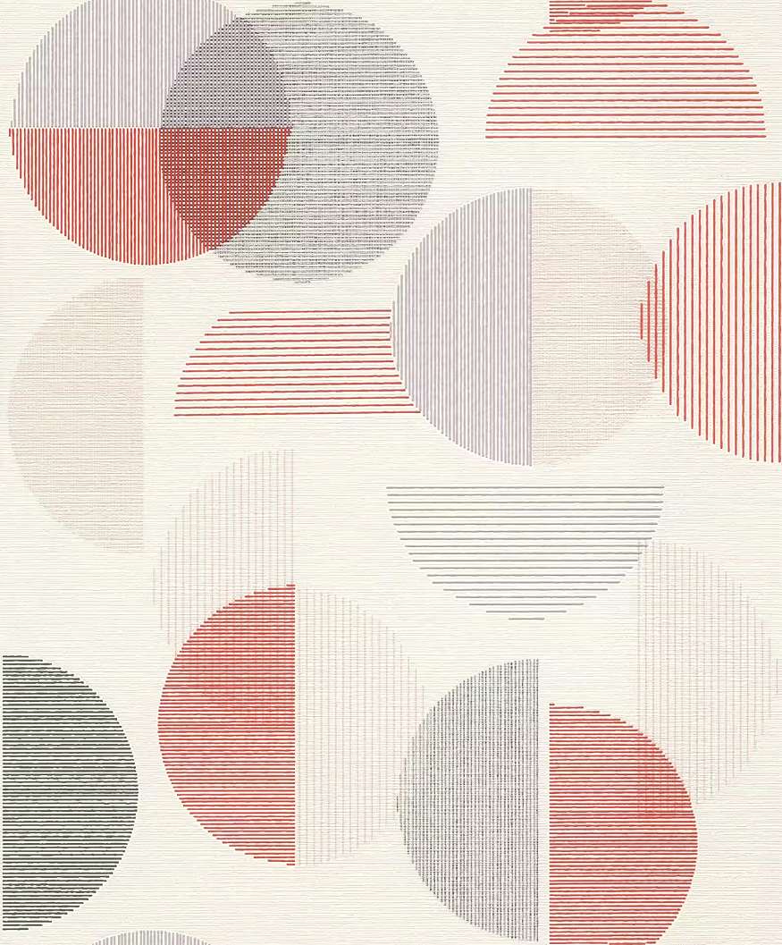 Dekor tapéta geometriai mintával terrakotta és szürke színben