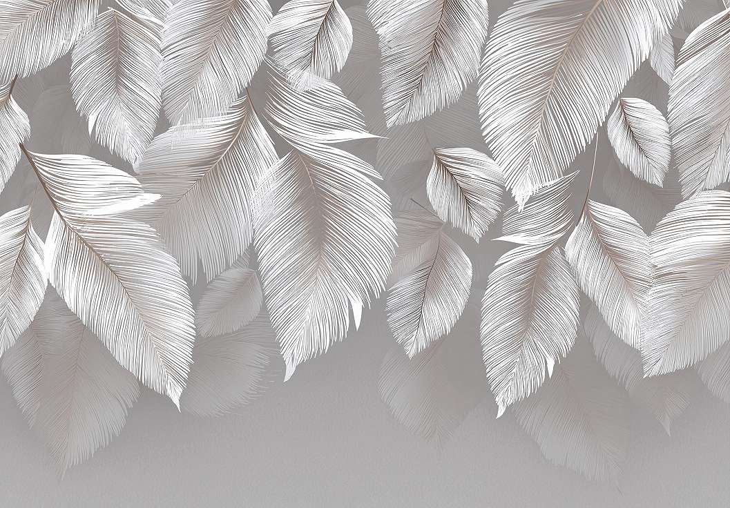 Fotótapéta szürke levél mintával 368x254 vlies
