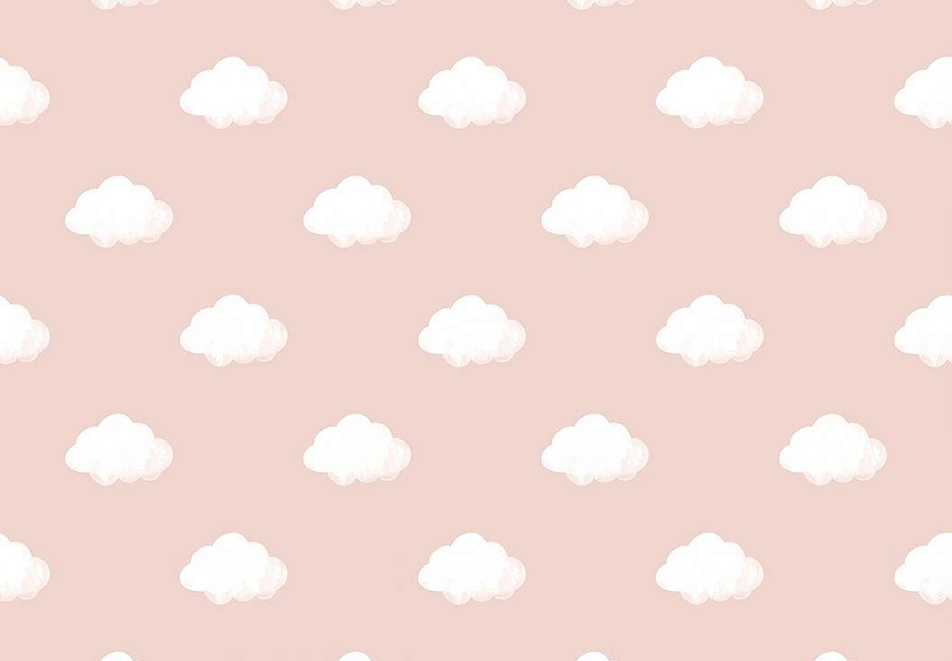 Gyerek dekor tapéta felhő mintával rózsaszín színben