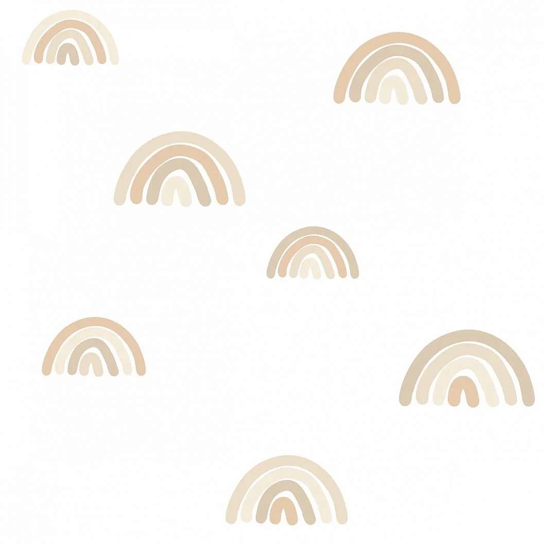 Gyerek dekor tapéta szivárvány mintás krém színben