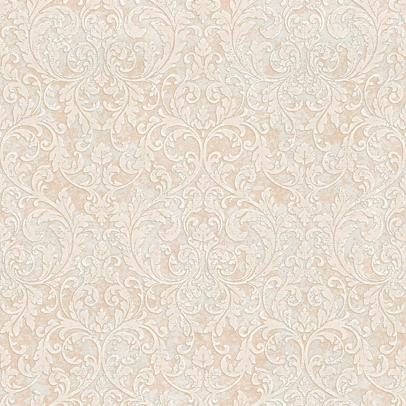 Klasszikus díszes levél mintás tapéta beige színben