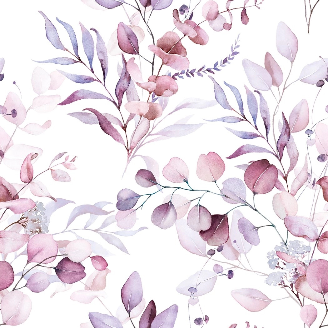 Levélmintás vinyl dekor tapéta lila színben