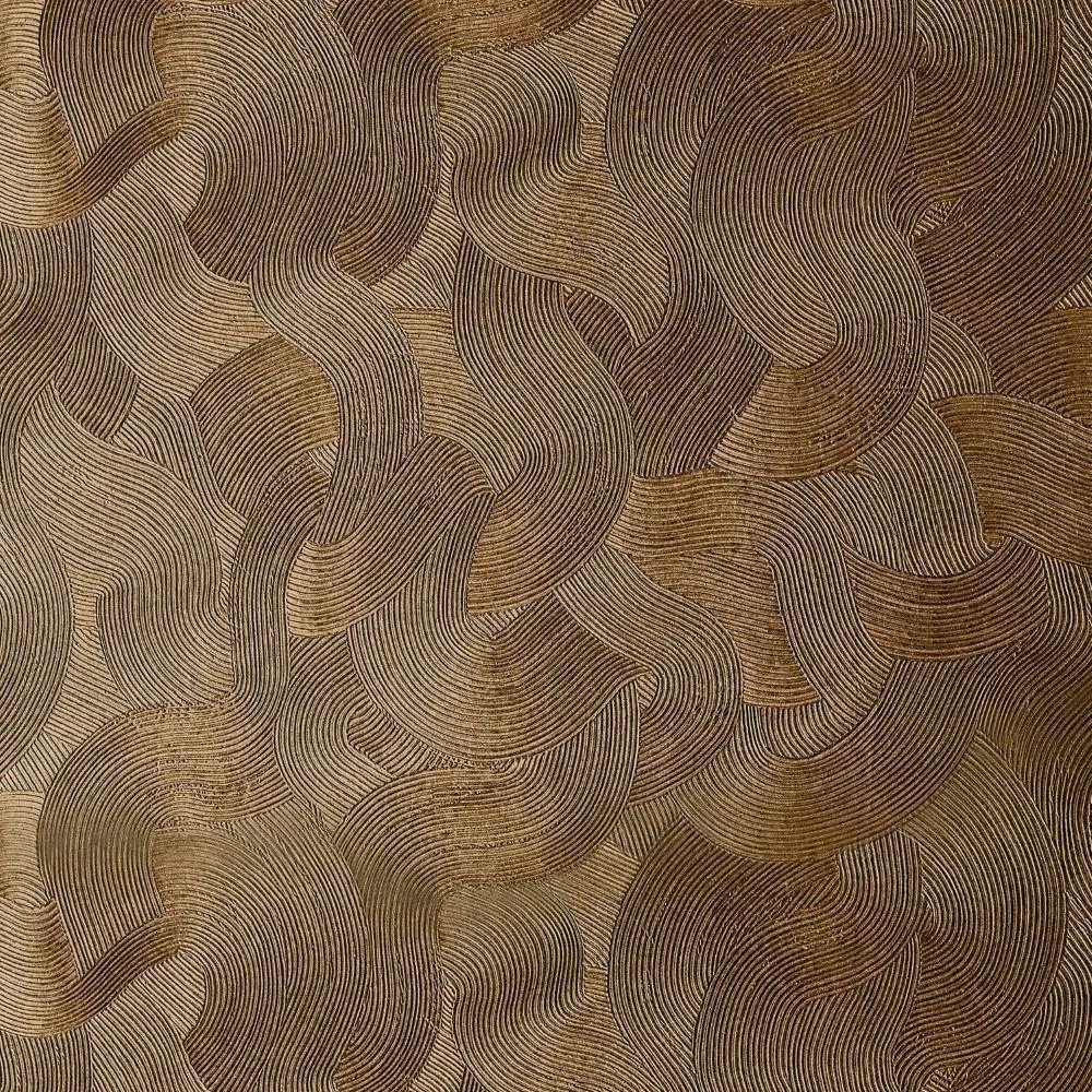 Luxus dekor tapéta geometrikus mintával fényes arany bronz színben