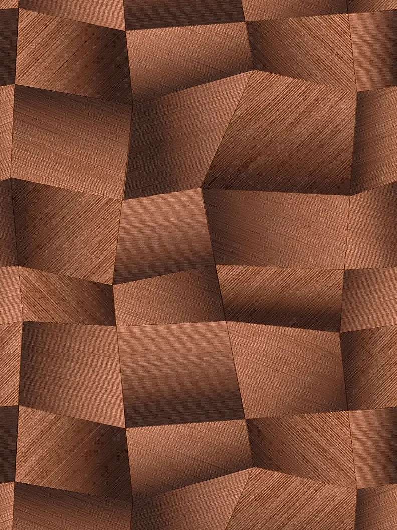 Modern geometria mintás design tapéta bronz barna színvilágban